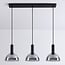 3-light pendant light Filiz - smoked glass and black