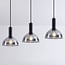 3-light pendant light Filiz - smoked glass and black