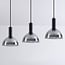 3-light pendant light Filiz - smoked glass and black