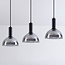 Black pendant lamp with smoked glass, 3-light - Filiz