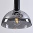 3-light pendant light Filiz - smoked glass and black
