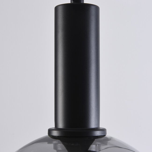 3-light pendant light Filiz - smoked glass and black