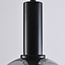 Black pendant lamp with smoked glass, 3-light - Filiz
