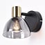 Wall spotlight Kyron - smoked glass and brass gold, adjustable