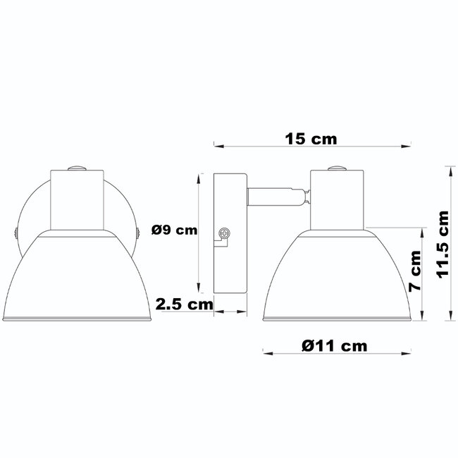 Wall spotlight Kyron - Adjustable