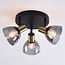 3-light ceiling spotlight Kyam - black with brass gold
