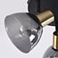 3-light ceiling spotlight Kyam - smoked glass and brass gold