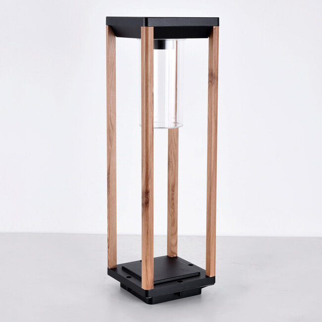 Paca standing outdoor lamp, 50 cm - Wood effect