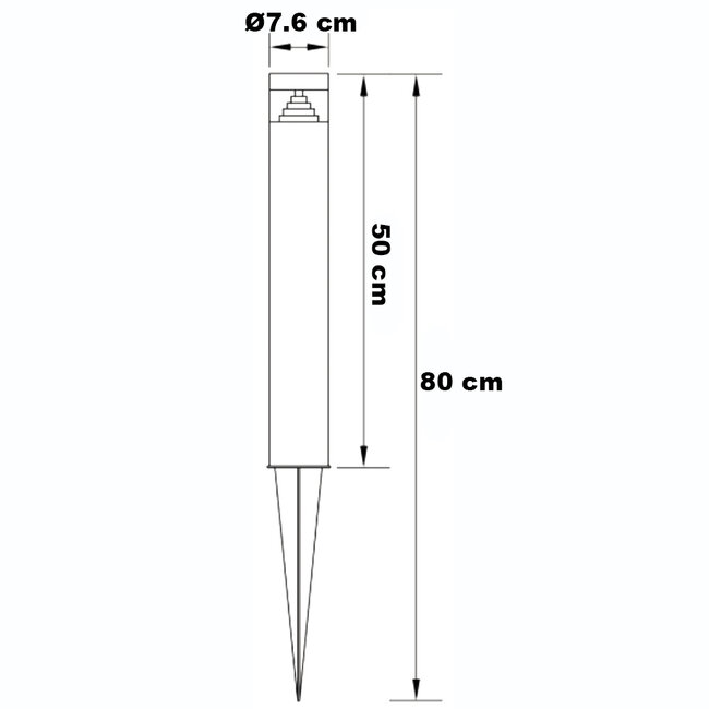 Tadeo outdoor floor lamp with ground spike - dark wood colour