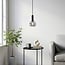 pendant light Inara - smoked glass and black, round shade