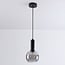 pendant light Inara - smoked glass and black, round shade