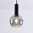 pendant light Inara - smoked glass and black, round shade