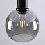 pendant light Inara - smoked glass and black, round shade