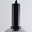 pendant light Inara - smoked glass and black, round shade