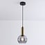 pendant light Inara - smoked glass and gold, round shade