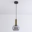 pendant light Inara - smoked glass and gold, round shade