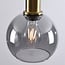 pendant light Inara - smoked glass and gold, round shade