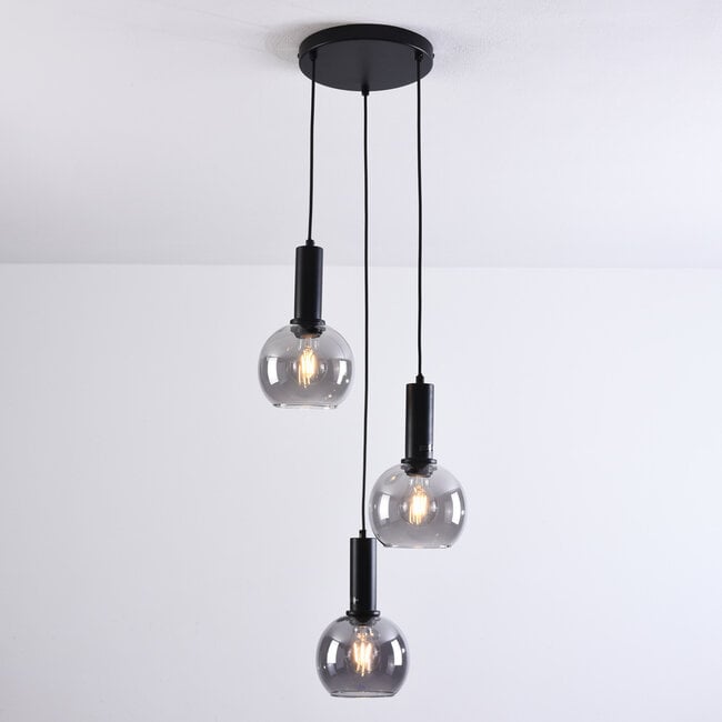 3-light pendant light Imme - smoked glass