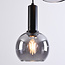 Black pendant lamp with smoked glass, 3-light - Imme