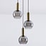 3-light pendant light Imme - smoked glass, gold