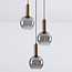 Pendant light Imme with smoked glass, 3-light - gold