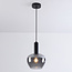Black Ischa pendant lamp in apple shape, smoked glass