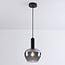 pendant light Ischa - apple-shaped smoked glass, black