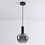 pendant light Ischa - apple-shaped smoked glass, black