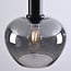 pendant light Ischa - apple-shaped smoked glass, black