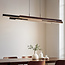 Designer lighting pendant lamp in black with dark wood and 3-step dimmer - Liana