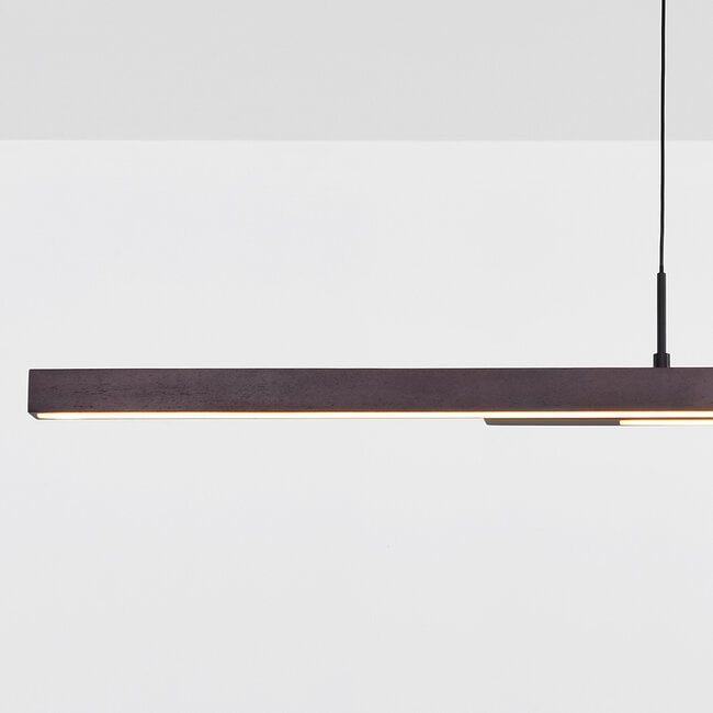 3-step dimmable LED pendant light Leia - black with dark wood
