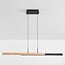 3-step dimmable LED pendant light Leia - black with light wood