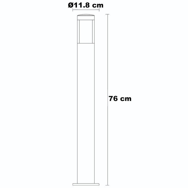 Standing outdoor lamp, black with opal white shade, 76 cm - Leandre