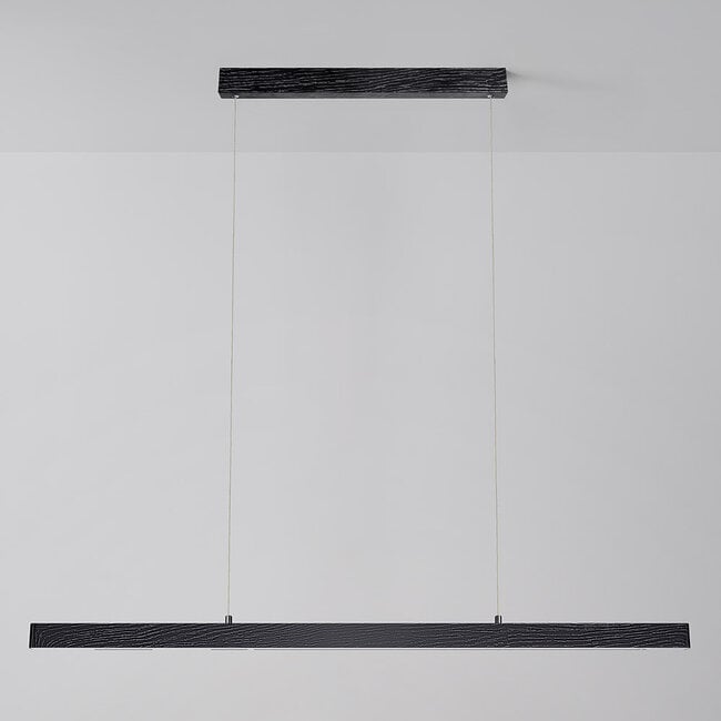3-step dimmable LED pendant light Andre - matt black, wood effect