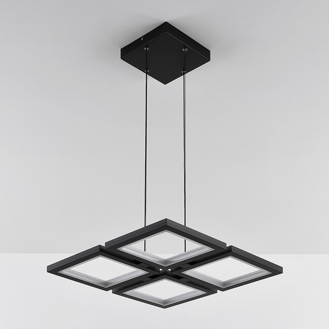 3-step dimmable pendant light Carre - square in black