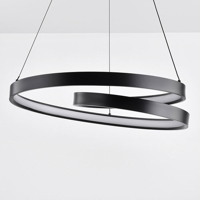 Espiral spiral pendant lamp with 3-step dimmable LEDs - matt black