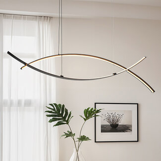 Designer pendant light Arche with 3-step dimmable LEDs - black