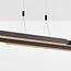 Lilia pendant lamp designer lighting with 3-step dimmable LEDs - Black and dark wood