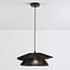 pendant light Osaka in hand-braided rope - black