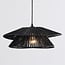 pendant light Osaka in hand-braided rope - black