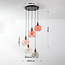 5-light pendant lamp with coloured glass - Liya