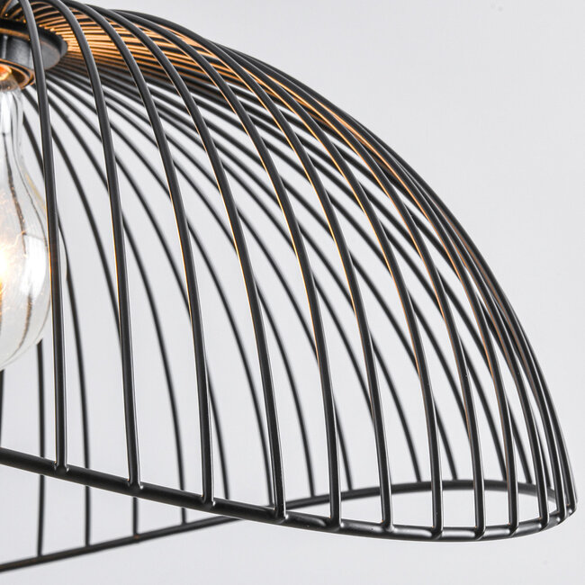 Minimalist pendant lamp in black metal - Ravi