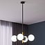 4-light pendant light Callie - black with opal glass and gold accents