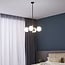 4-light pendant light Callie - black with opal glass and gold accents