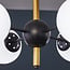 4-light pendant light Callie - black with opal glass and gold accents
