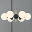 6-light pendant light Callie - black with opal glass