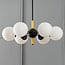 6-light pendant light Callie - black with opal glass