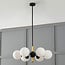 6-light pendant light Callie - black with opal glass