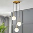 3-light pendant light Addy - gold with opal glass
