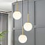 3-light pendant light Addy - gold with opal glass